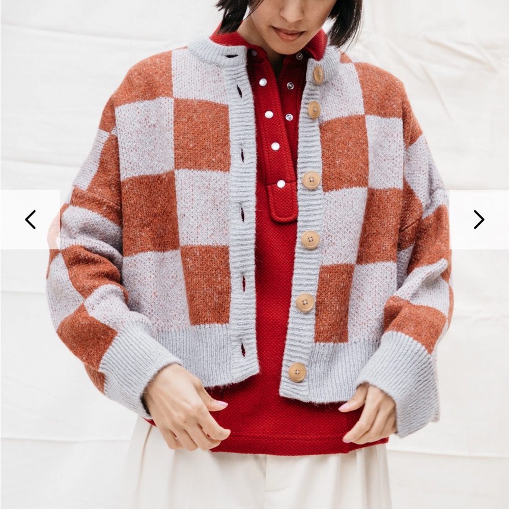 Rita Row Wass Mohair Cardigan grey/camel